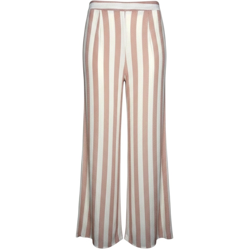 Sadie & Sage Palazzo Pants Womens Small Pink White Striped Wide Leg High Rise‎